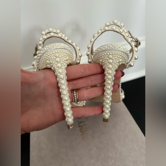 Jimmy Choo Sacora 100MM Embellished Sandals Size 37 - Picture 9 of 15